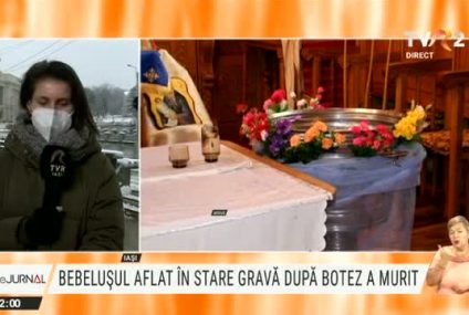 Bebelușul care a intrat în stop cardio-respirator în timpul botezului nu a mai putut fi salvat. Medicii au găsit în plămânii copilului 110 mililitri de lichid