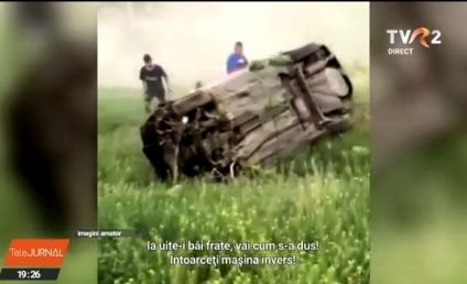 Accident în județul Galați al unui tânăr băut, care circula cu numere false și fără permis de conducere