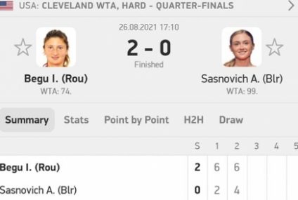 Tenis: Irina Begu s-a calificat în semifinalele turneului WTA de la Cleveland