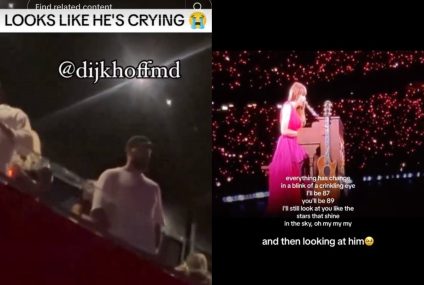 Fans gush at Travis Kelce crying over Taylor Swift’s song mashup – The Independent